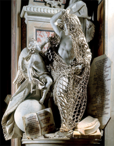 Cenova’lı sanatçı Francesco Queirodo tarafından 18. yüzyılda yapılan ve Napoli Sansevero Şapeli’nde bulunan Aldatılmadan Kurtulma isimli heykel. (Il Disinganno (1753–54))